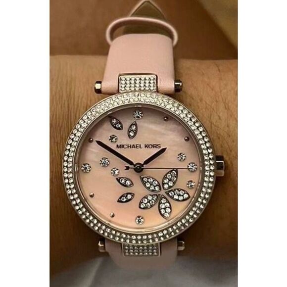 Michael Kors Parker Three Hand Blush Leather Watch MK 6808 - Picture 5 of 5